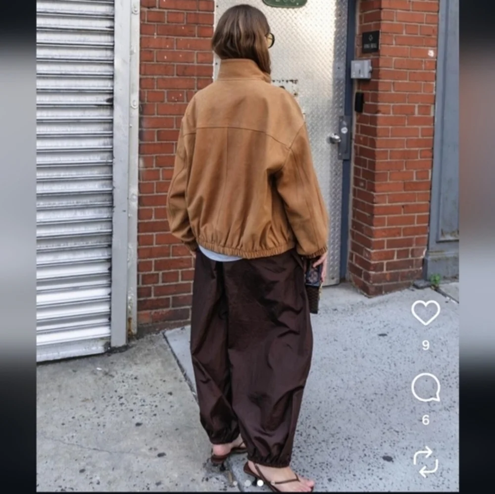Zara Balloon Pants Brown Nylon Size XS M